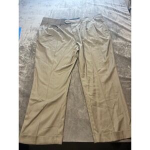 Roundtree & Yorke Travel Smart Mens Dress Pants 48x29 Tan Pleated Career
